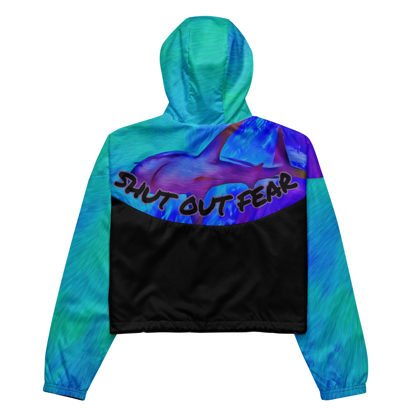 Bottom Time™ Women's Cropped Windbreaker, Shut Out Fear, Shark