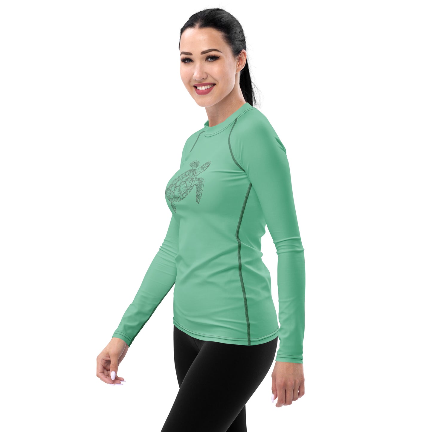 Bottom Time™ Eco-Friendly Women's Rash Guard, Sea Turtle