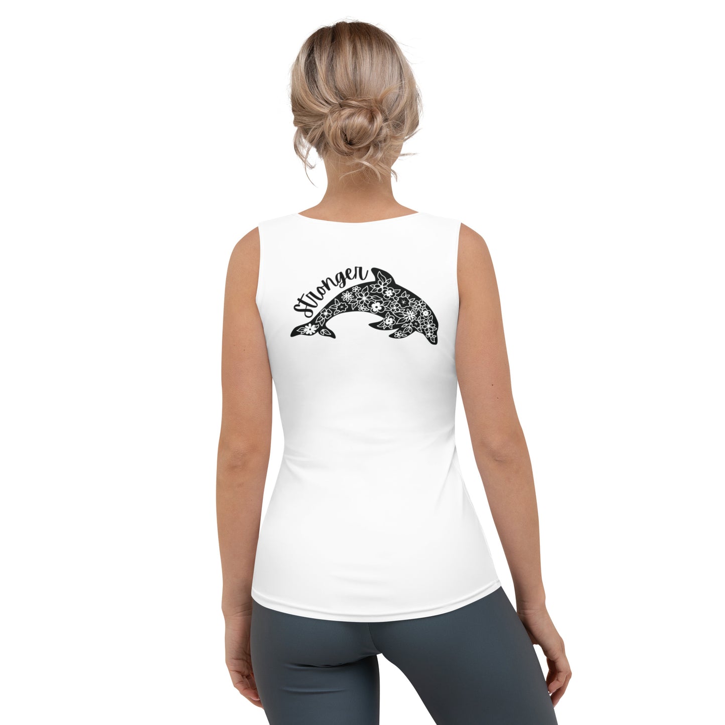 Bottom Time™ Eco-Friendly Ladies’ Tank Top, Dolphin, Black and White, Compass