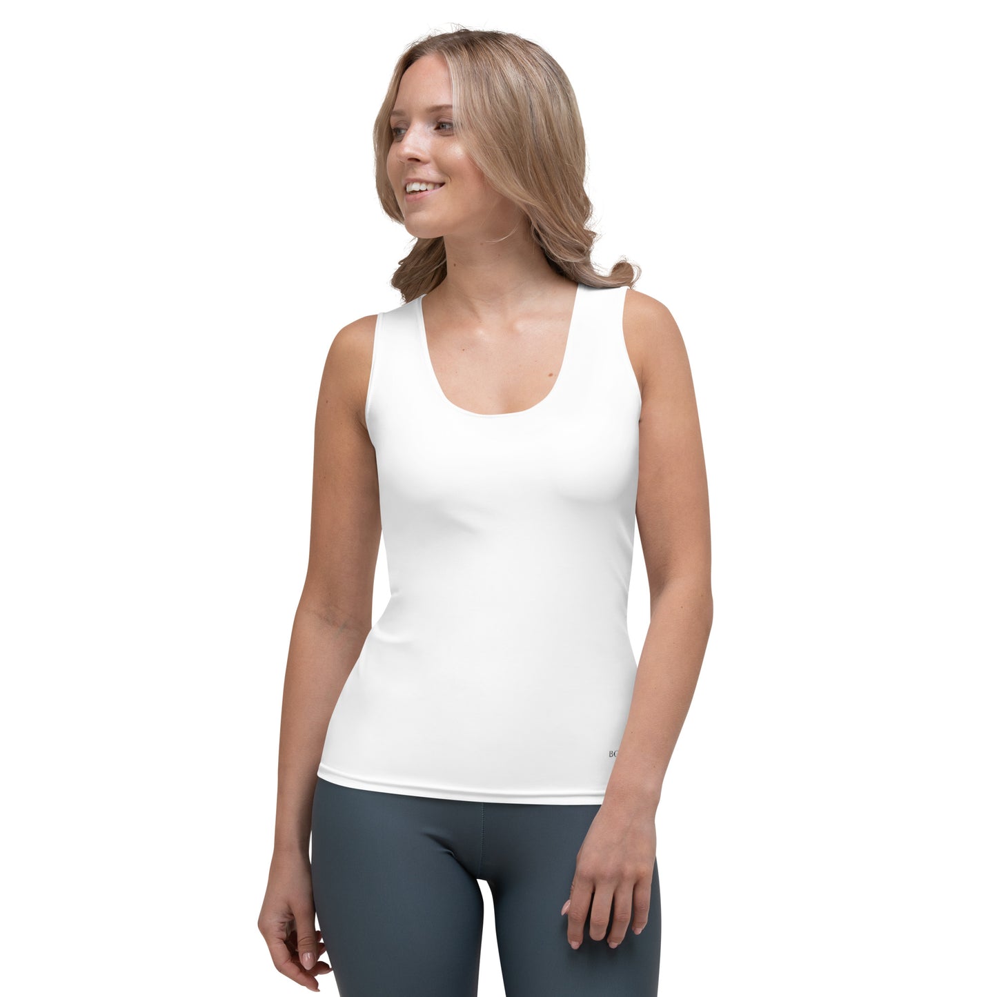 Bottom Time™ Eco-Friendly Ladies’ Tank Top, Dolphin, Black and White, Compass