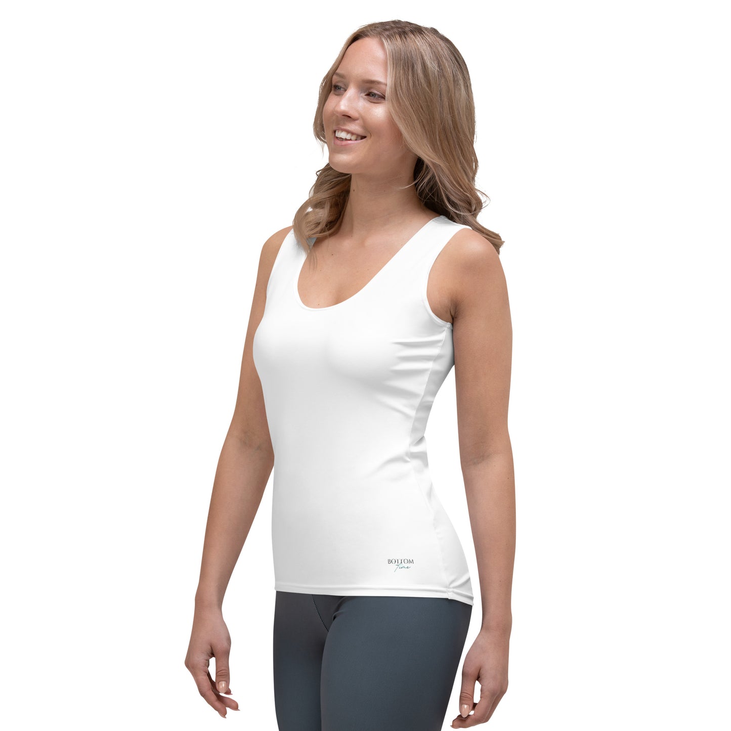 Bottom Time™ Eco-Friendly Ladies’ Tank Top, Dolphin, Black and White, Compass