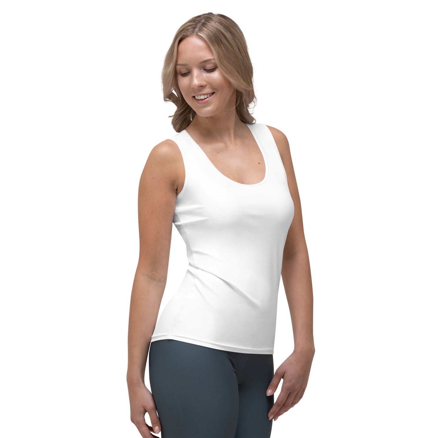 Bottom Time™ Eco-Friendly Ladies’ Tank Top, Dolphin, Black and White, Compass