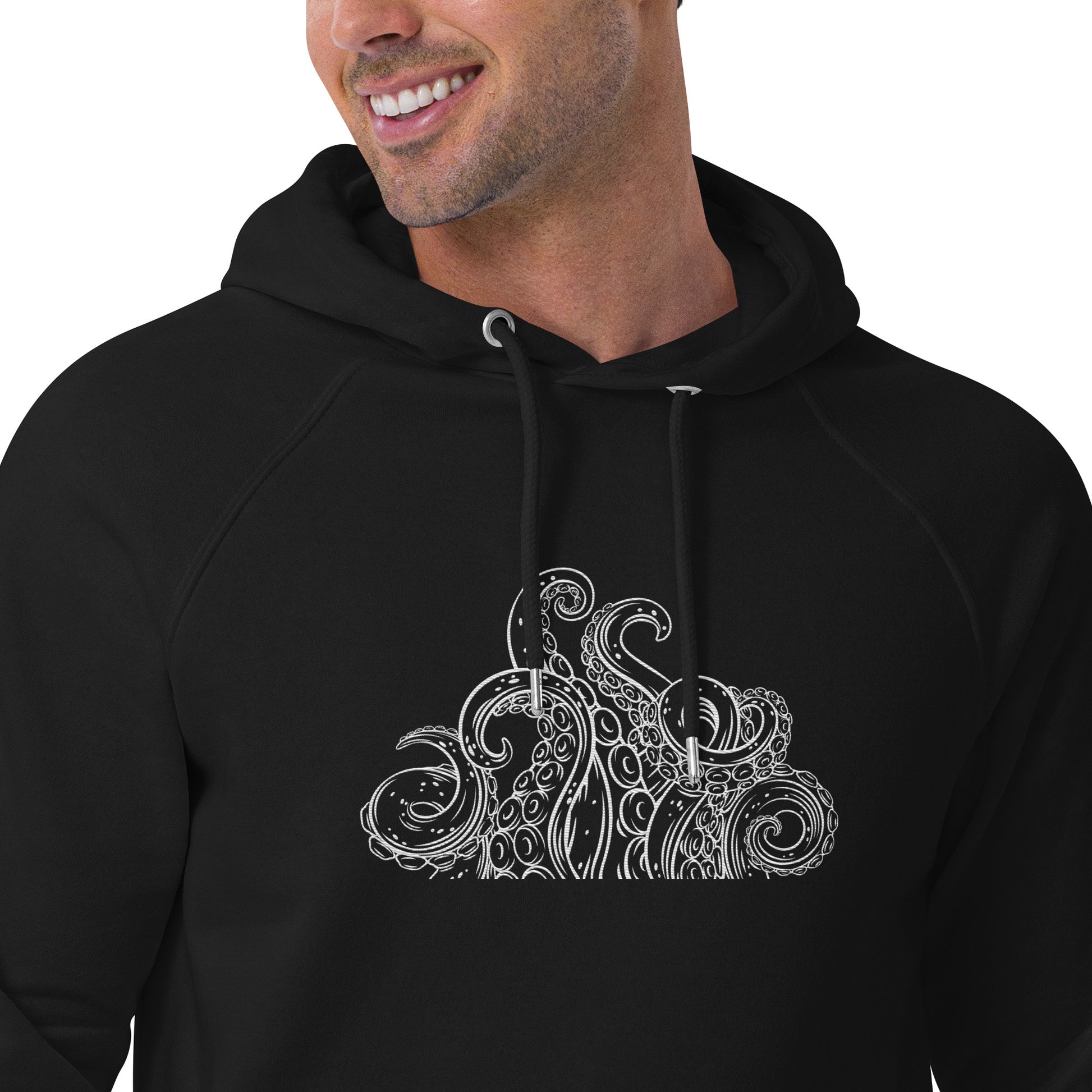 Black octopus hoodie sweatshirt