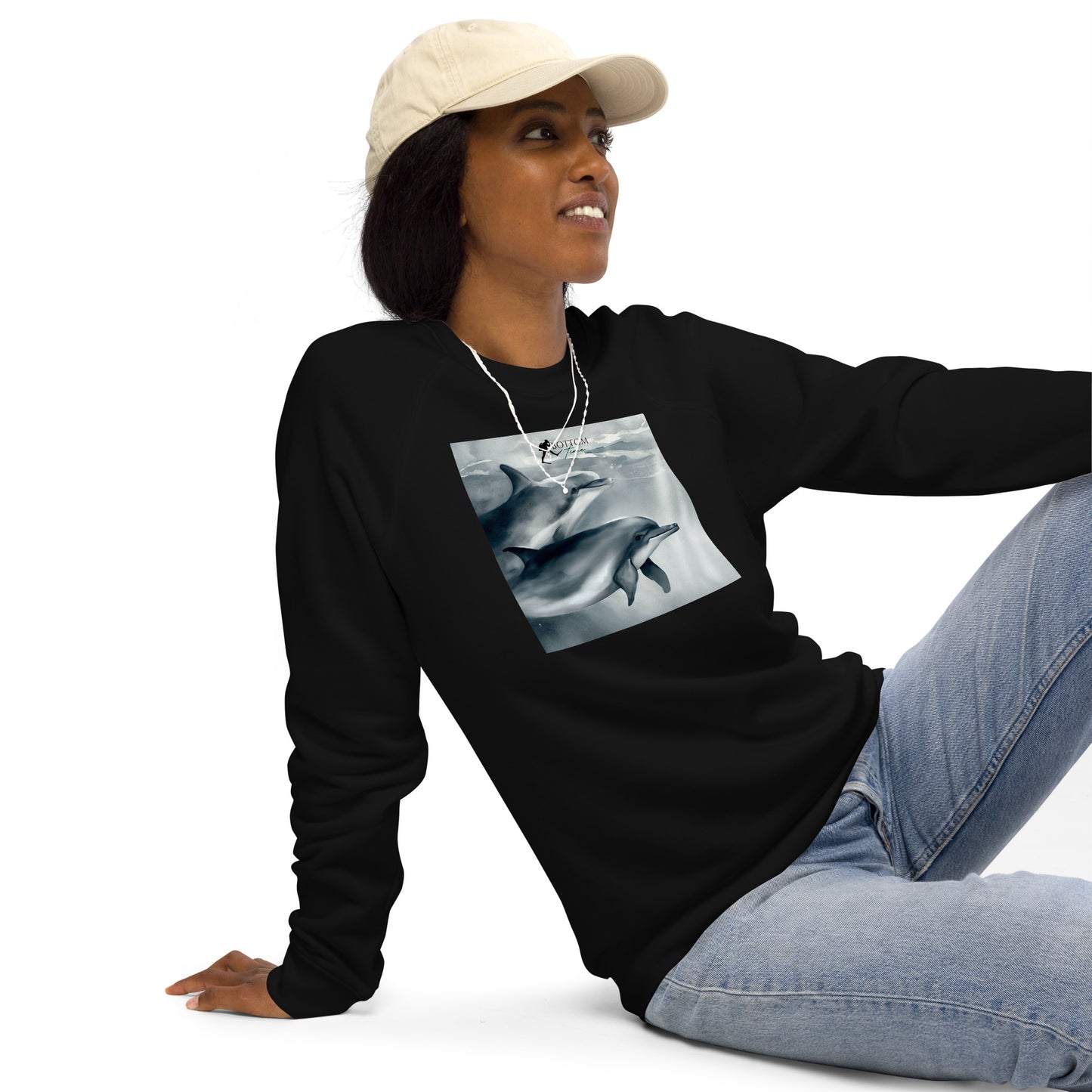 Bottom Time™ Eco-Friendly, Unisex Sweatshirt, Dolphin