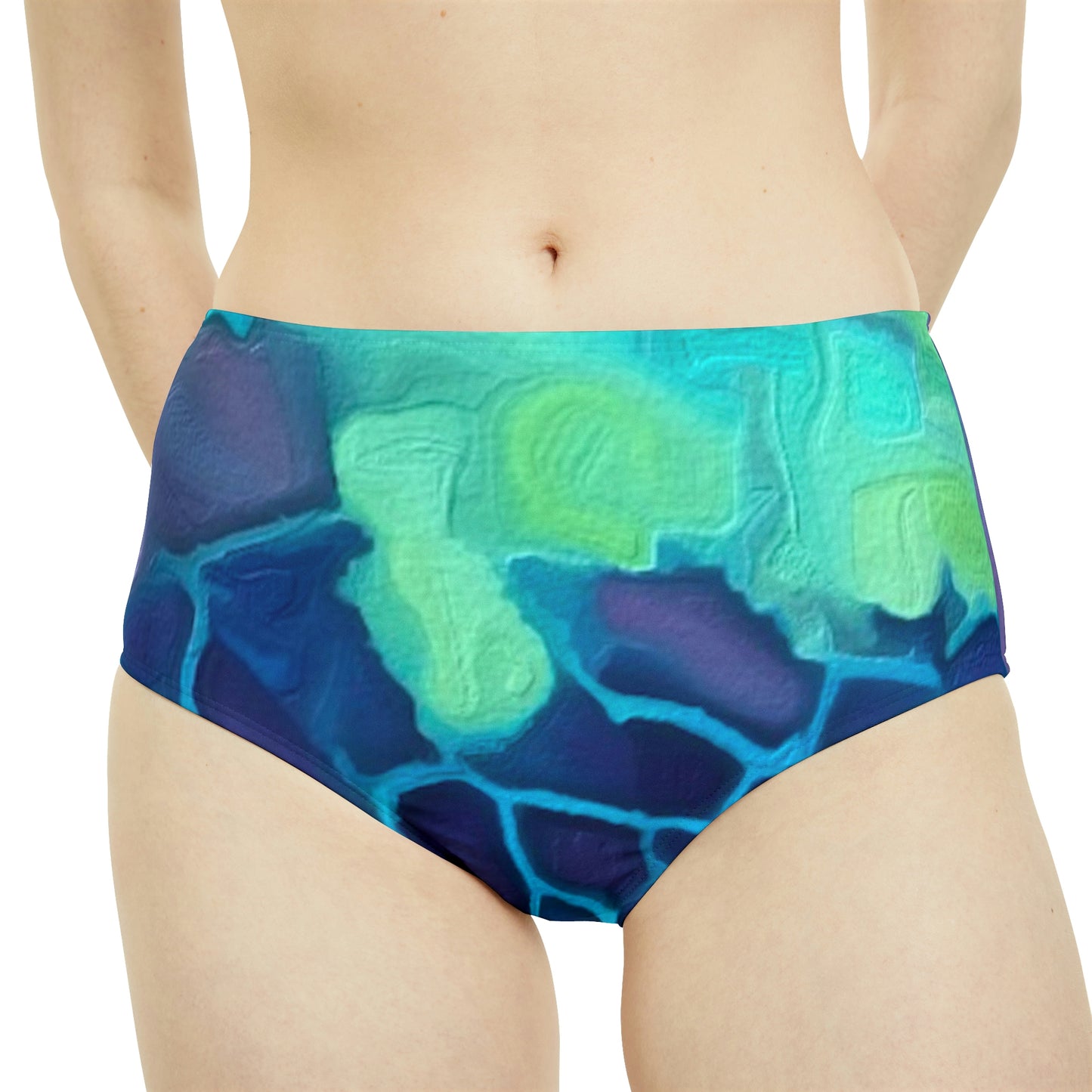 Bottom Time™ Eco-Friendly High-Waist Hipster Bikini Bottom, Sea turtle