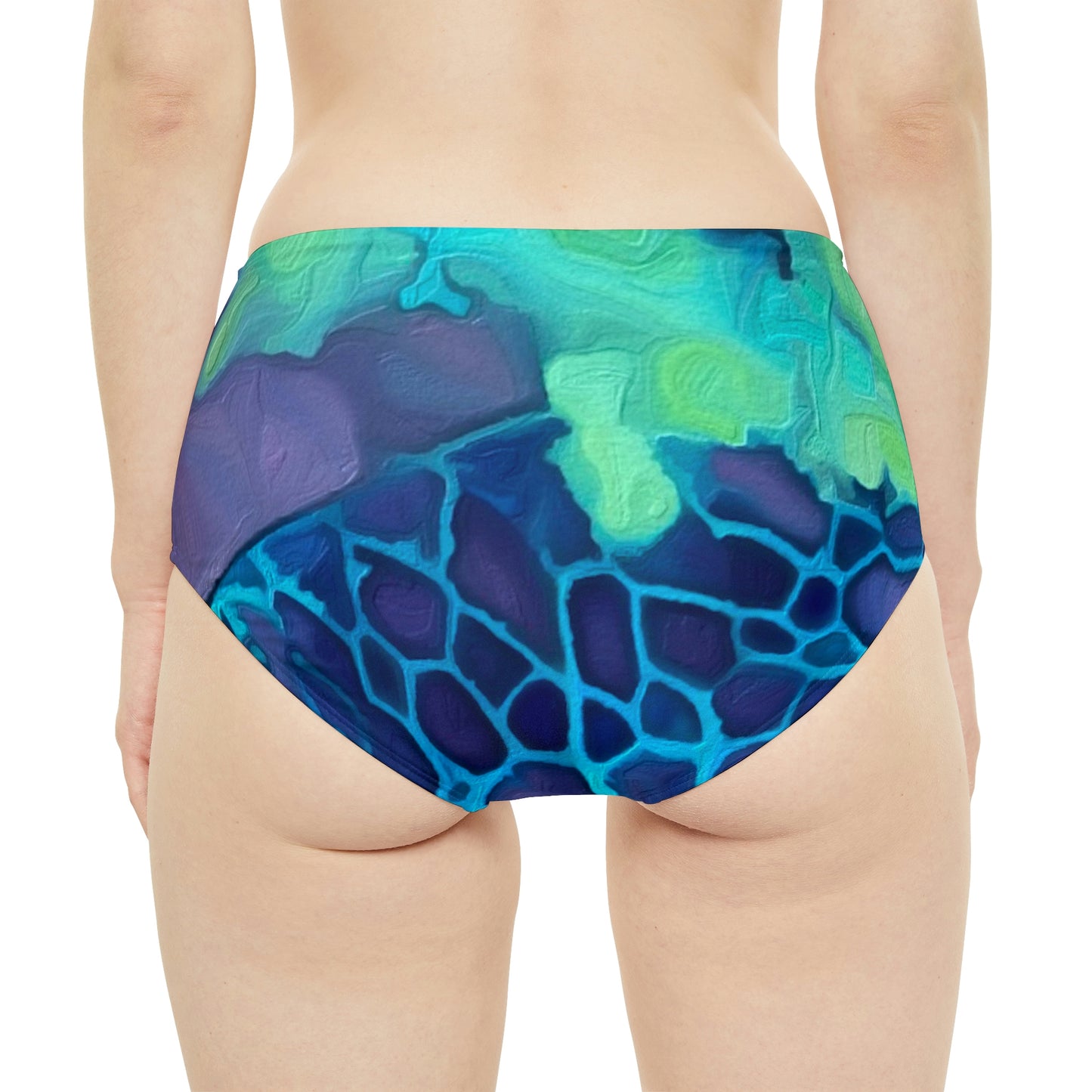 Bottom Time™ Eco-Friendly High-Waist Hipster Bikini Bottom, Sea turtle