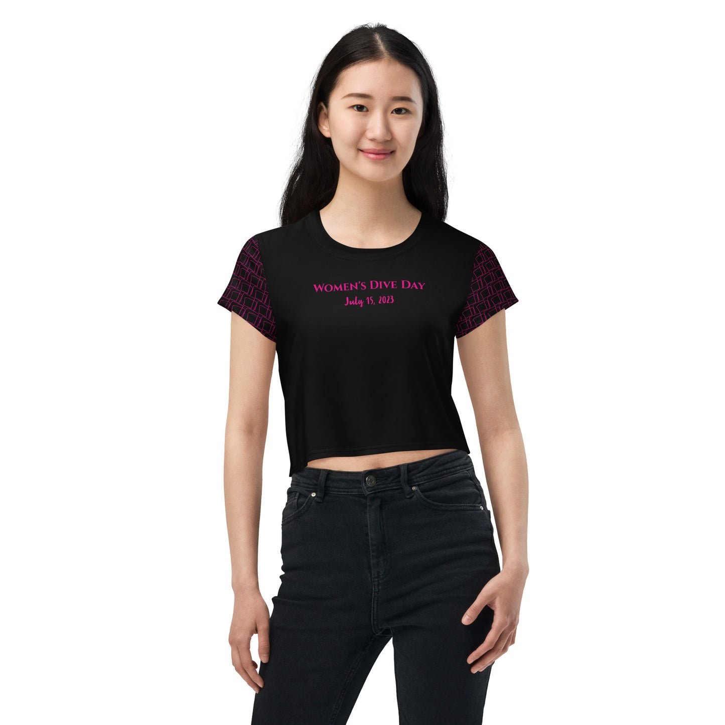 Bottom Time™ Eco-Friendly Women’s crop top, Women Scuba Diver, Women's Dive Day