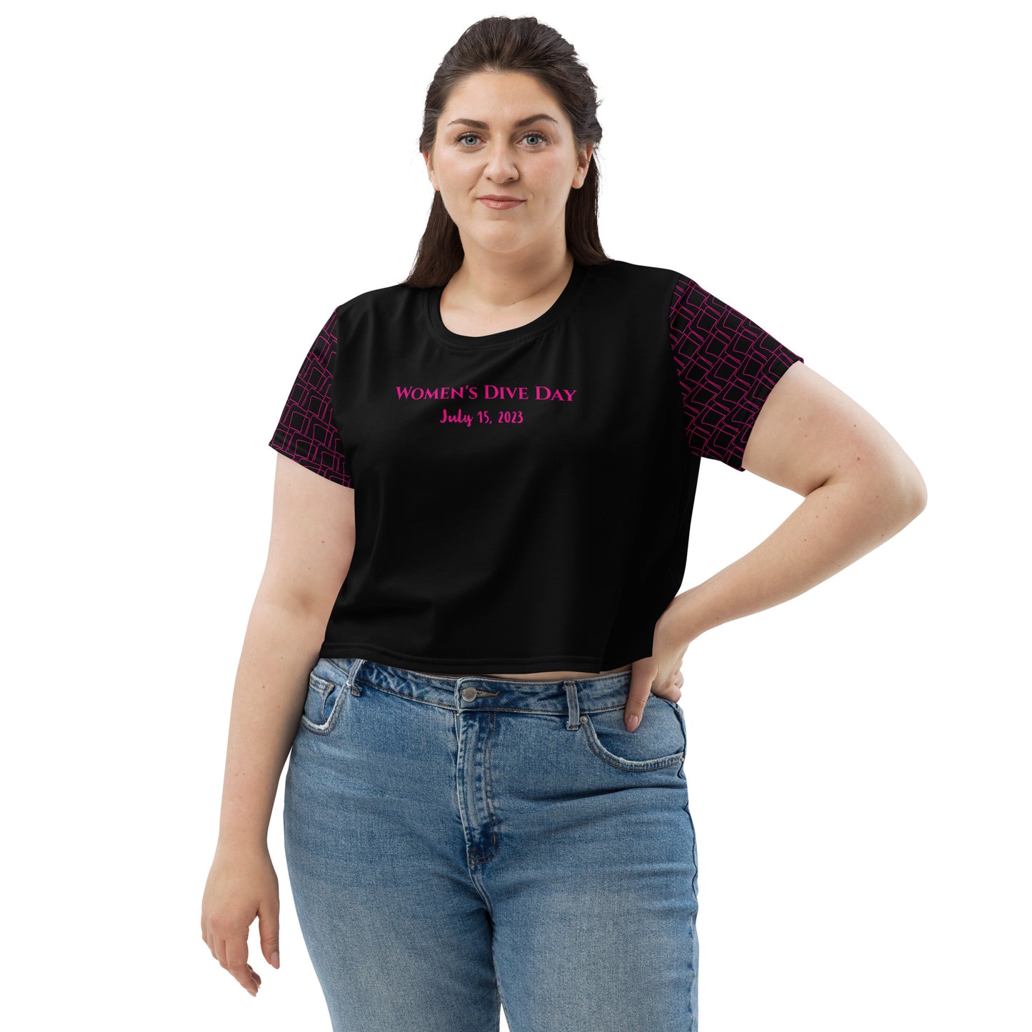 Bottom Time™ Eco-Friendly Women’s crop top, Women Scuba Diver, Women's Dive Day