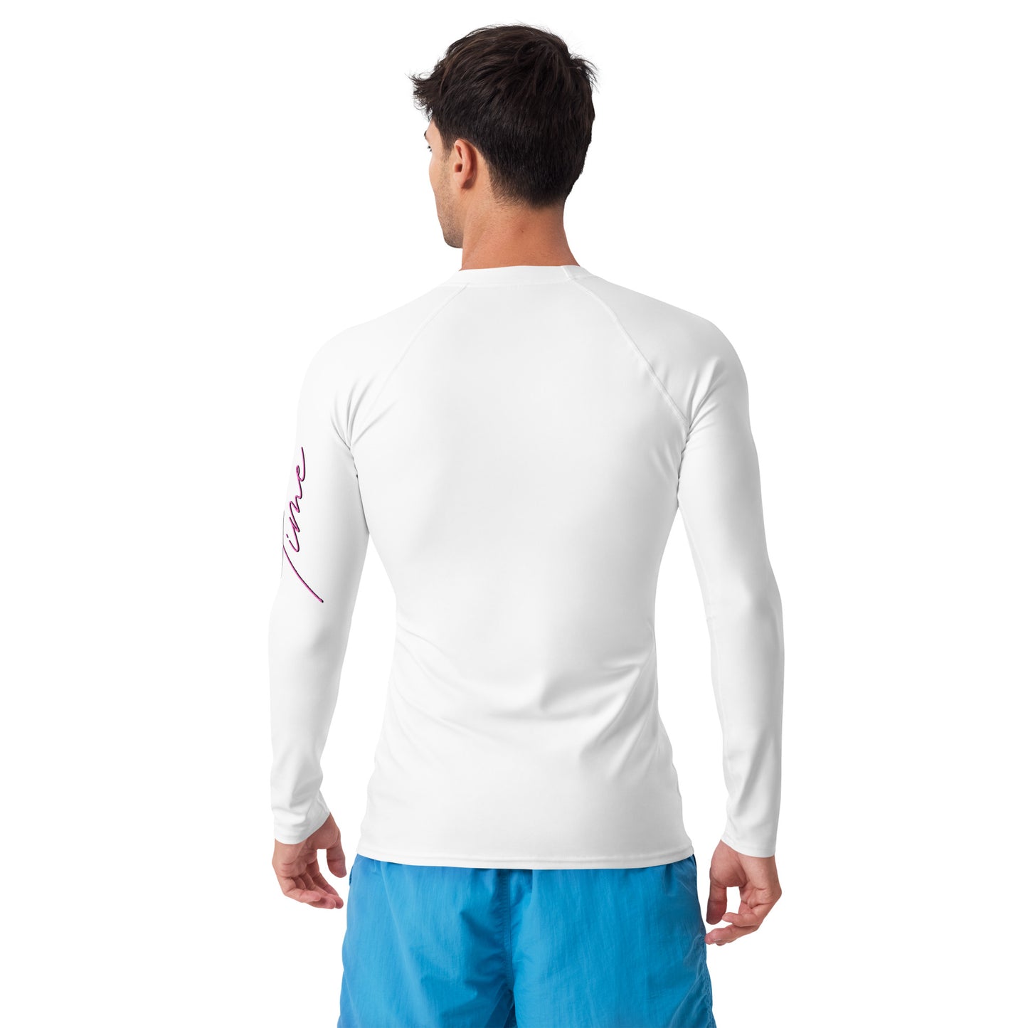 Bottom Time™ Eco-Friendly Men's Rash Guard, Flowers, White