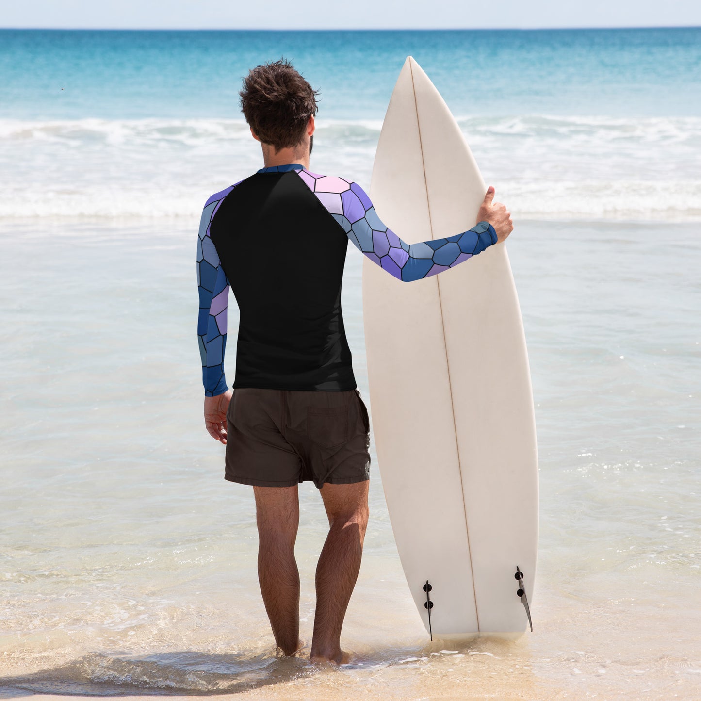 Bottom Time™ Eco-Friendly Men's Rash Guard, Ocean, Mosaic