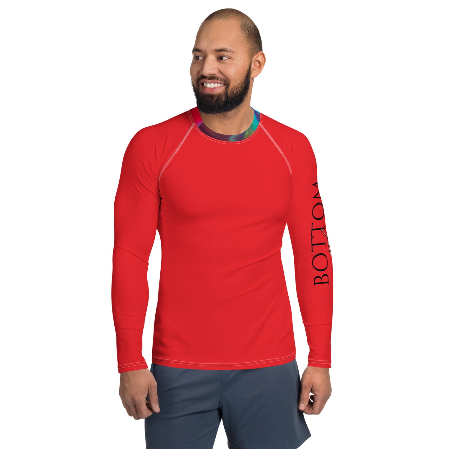 Bottom Time™ Eco-Friendly Men's Rash Guard, Ocean, Red