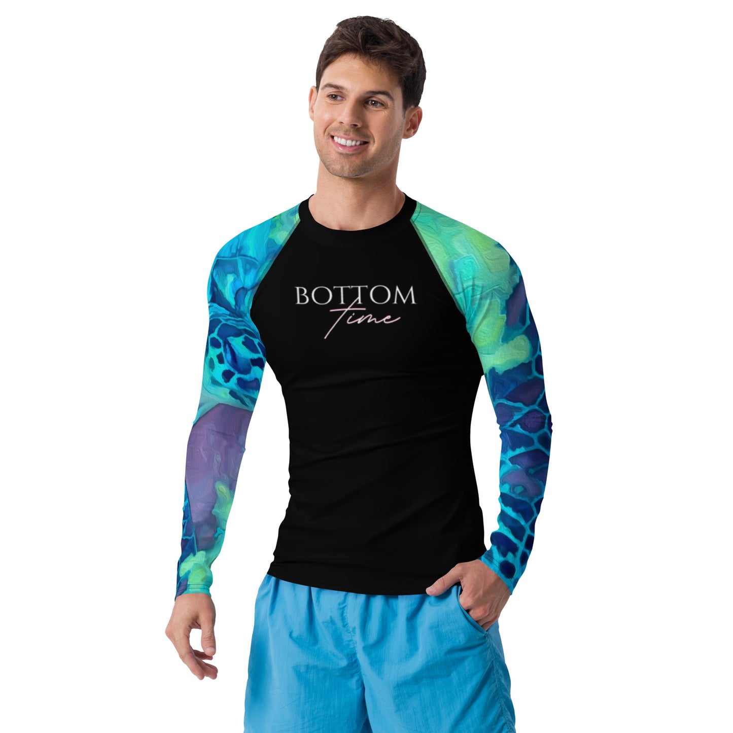 Bottom Time™ Eco-Friendly Men's Rash Guard, Ocean, Sea Turtle, Sets