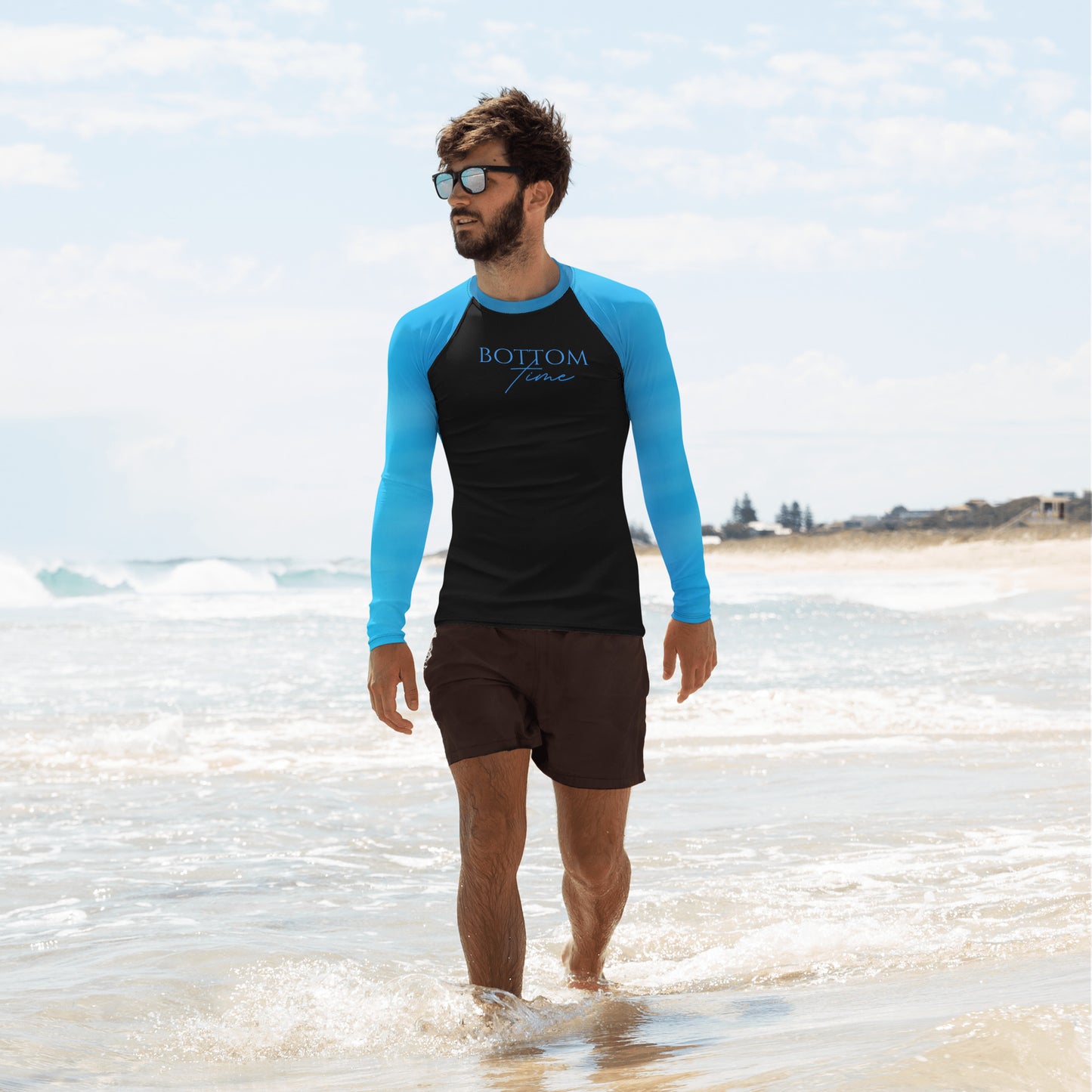 Bottom Time™ Eco-Friendly Men's Rash Guard, Bubbles, Sets, Blue