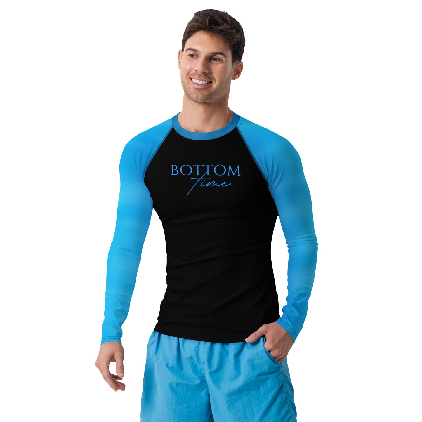 Bottom Time™ Eco-Friendly Men's Rash Guard, Bubbles, Sets, Blue