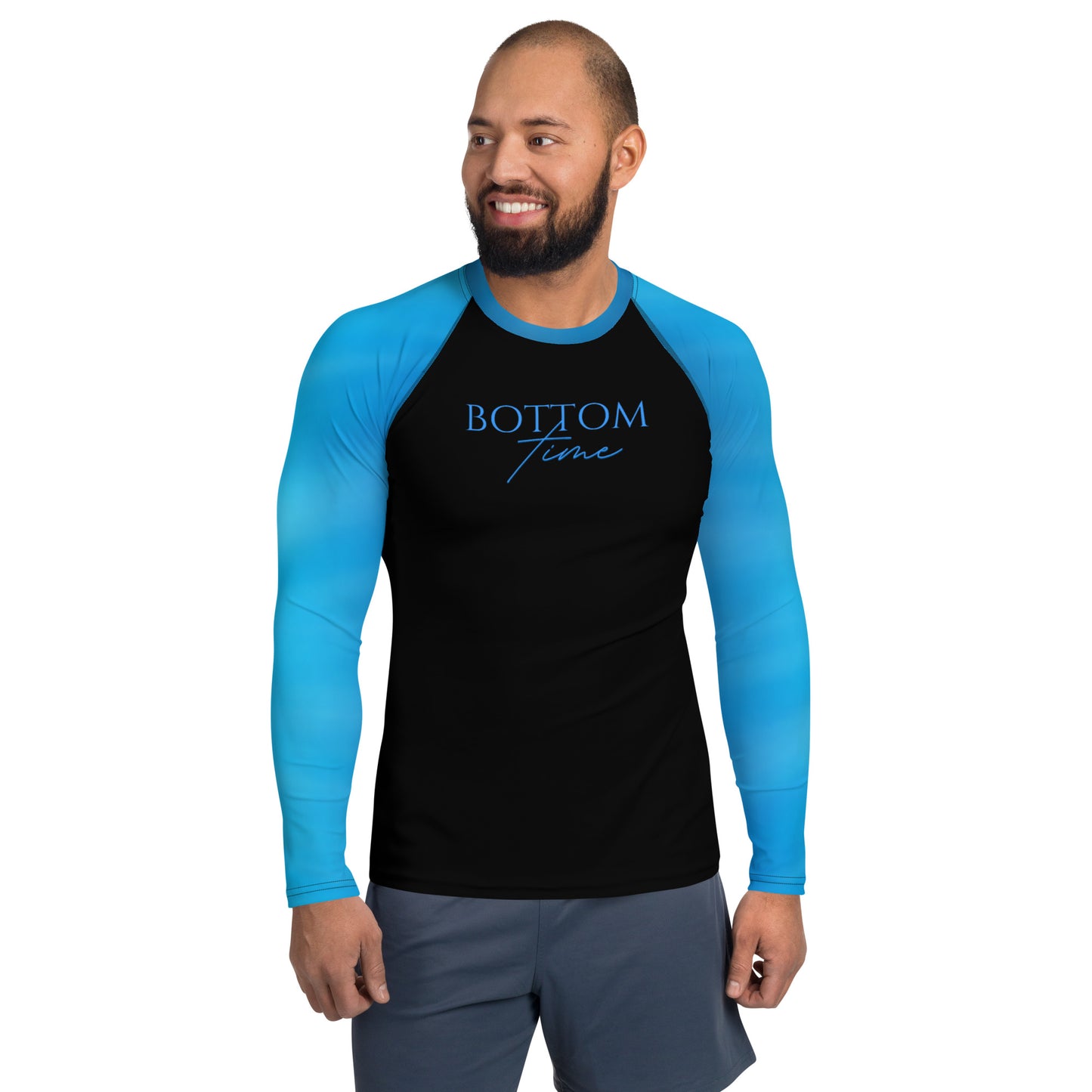 Bottom Time™ Eco-Friendly Men's Rash Guard, Bubbles, Sets, Blue