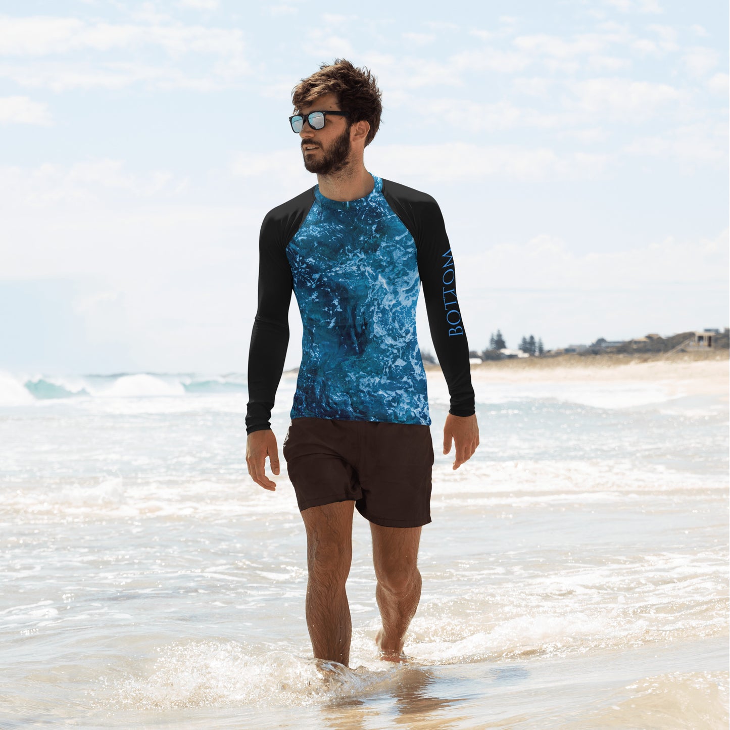 Bottom Time™ Eco-Friendly Men's Rash Guard, Ocean, Water, Sets