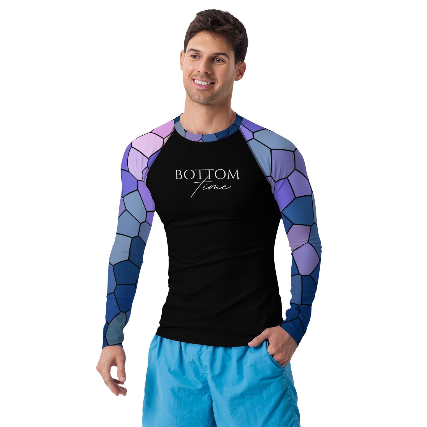 Bottom Time™ Eco-Friendly Men's Rash Guard, Ocean, Mosaic