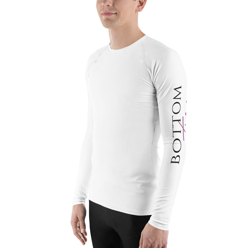 Bottom Time™ Eco-Friendly Men's Rash Guard, Flowers, White