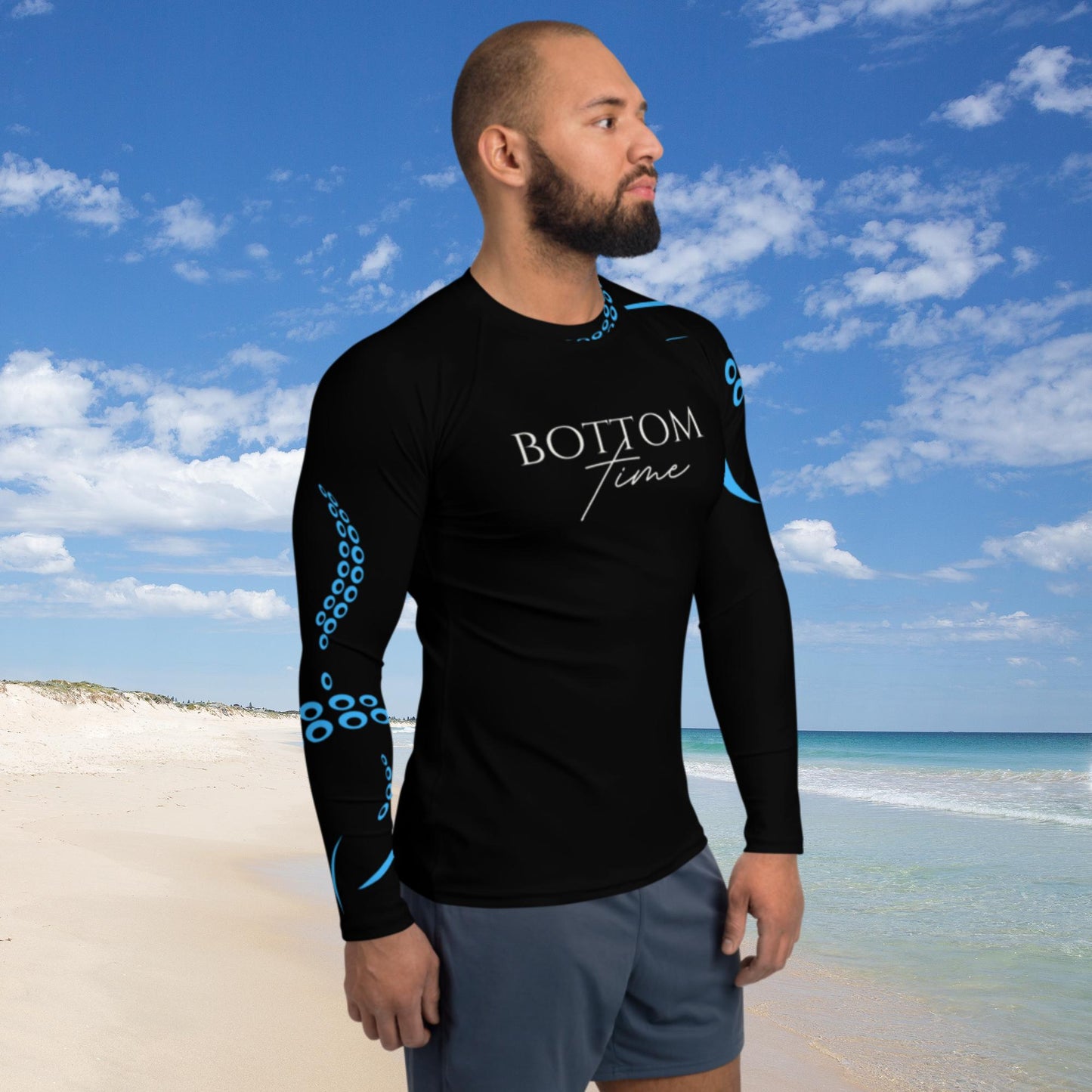 Bottom Time™ Eco-Friendly Men's Rash Guard, Ocean, Octopus. Sets