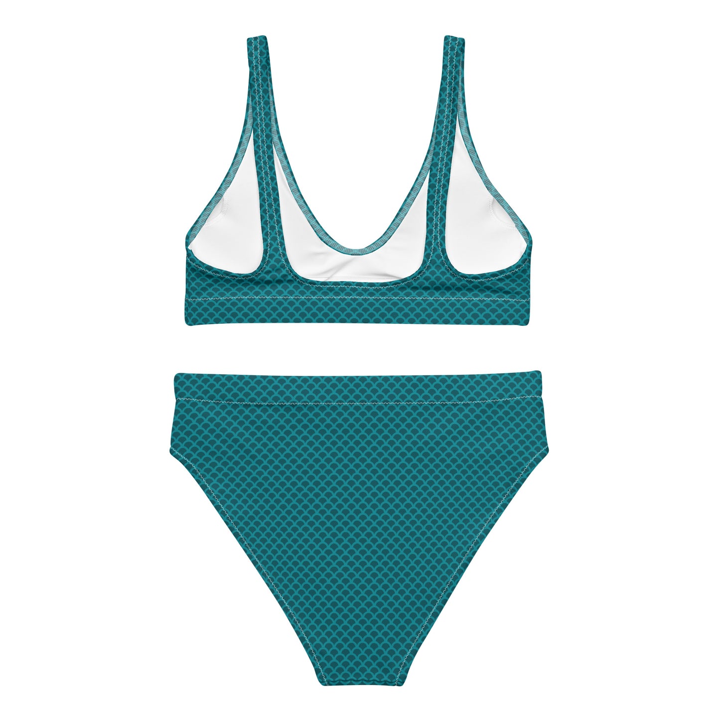 Bottom Time™ Eco-Friendly Recycled High-Waisted Bikini, Two-Piece Swimsuit, Ocean Scales