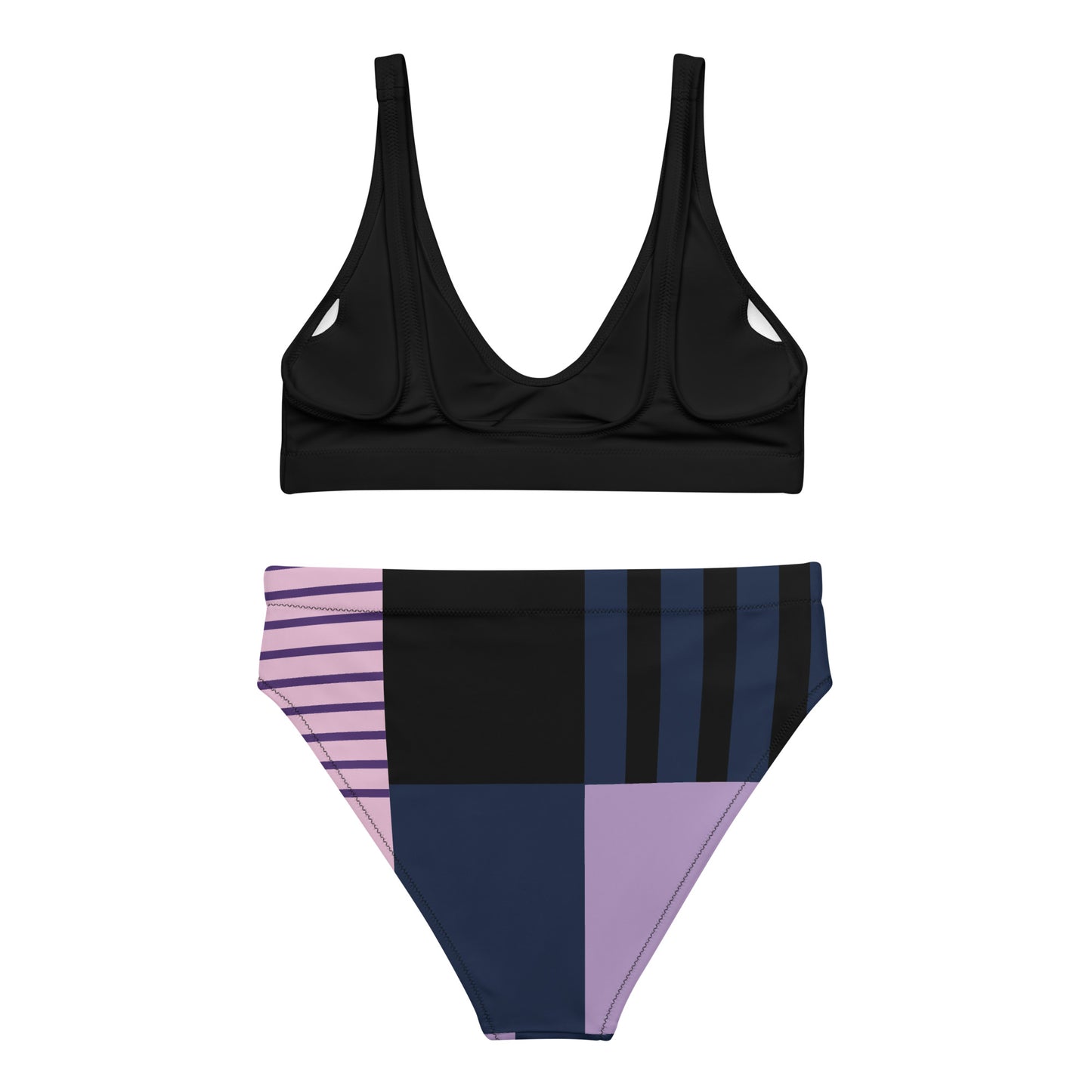 Bottom Time™ Eco-Friendly Recycled High-Waisted Bikini, Two-Piece Swimsuit, purple Guppies