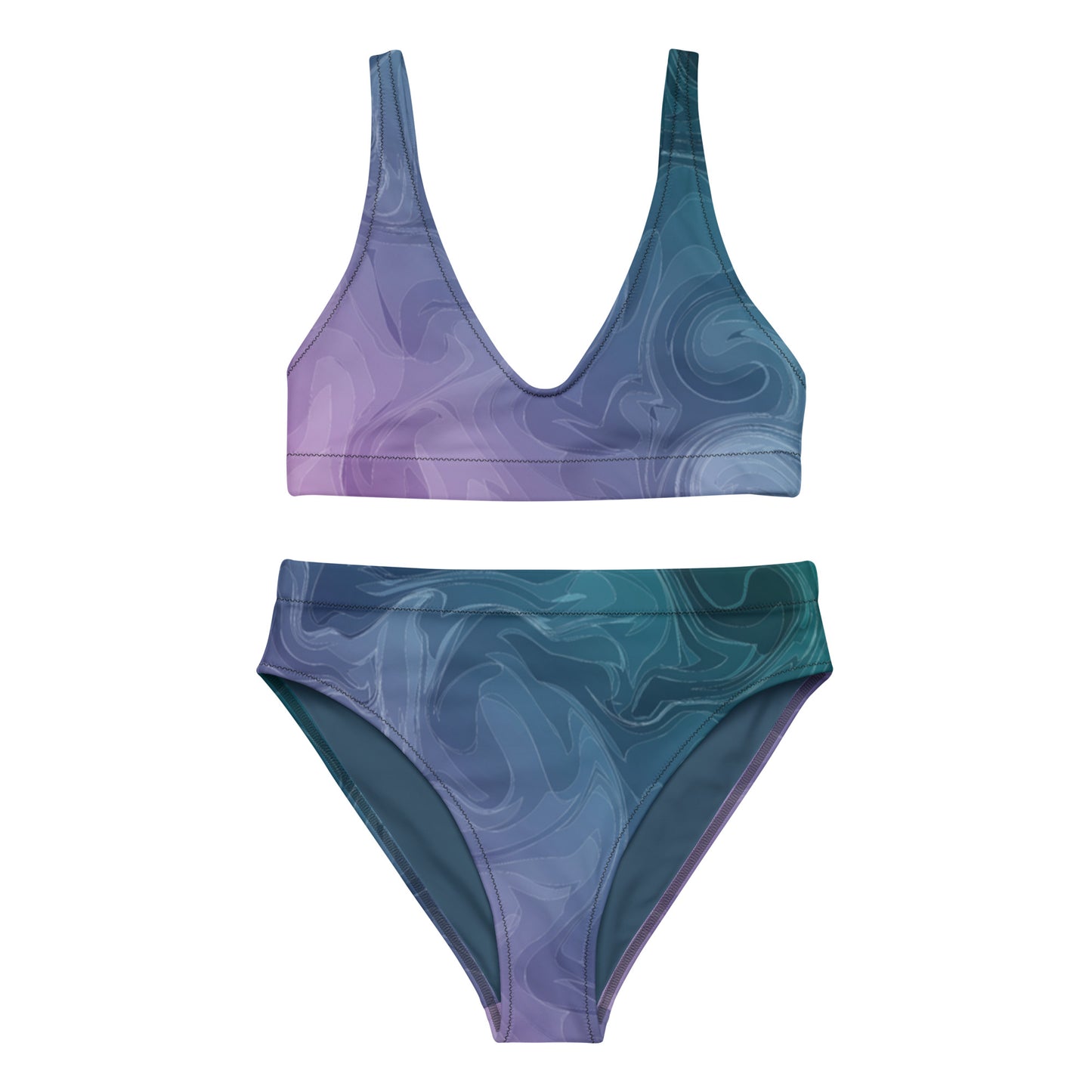 Bottom Time™ Eco-Friendly Recycled High-Waisted Bikini, Waves