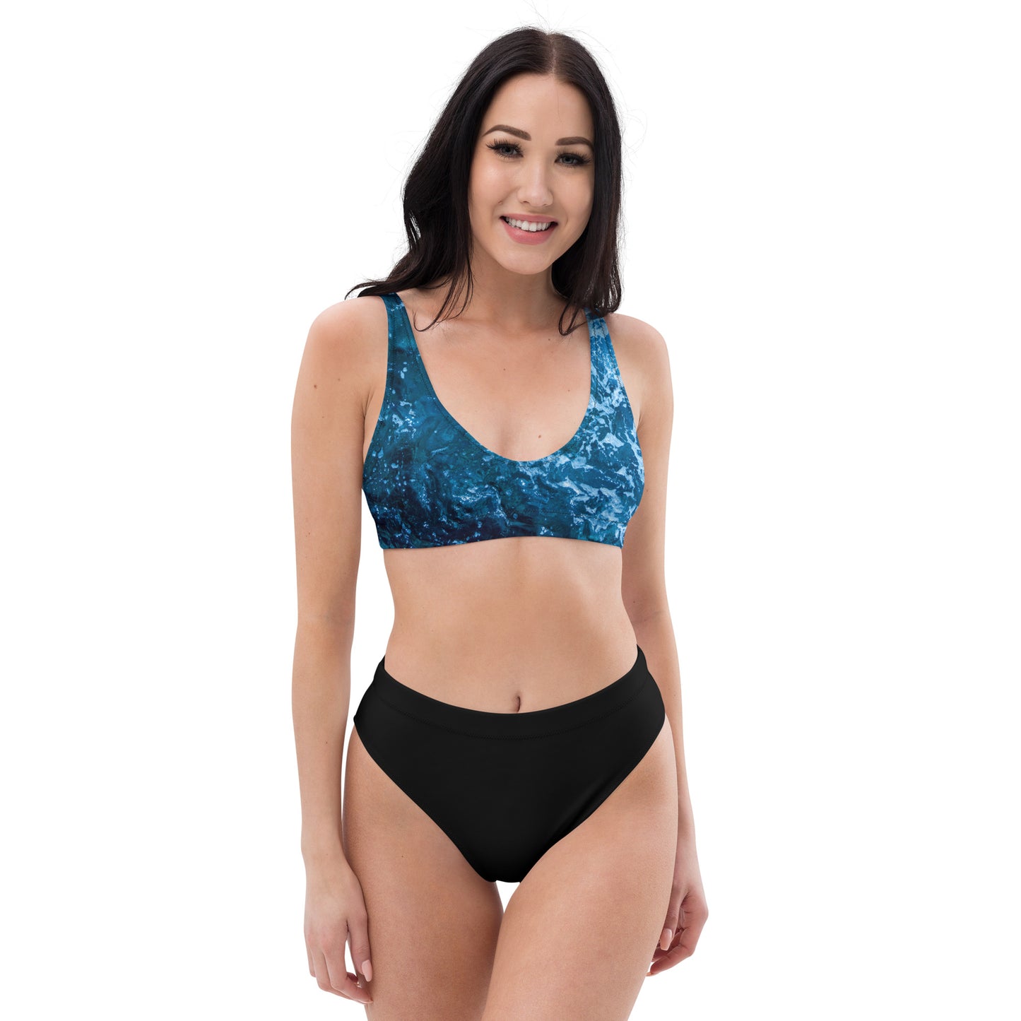 Bottom Time™ Eco-Friendly Recycled High-Waisted Bikini, Water,