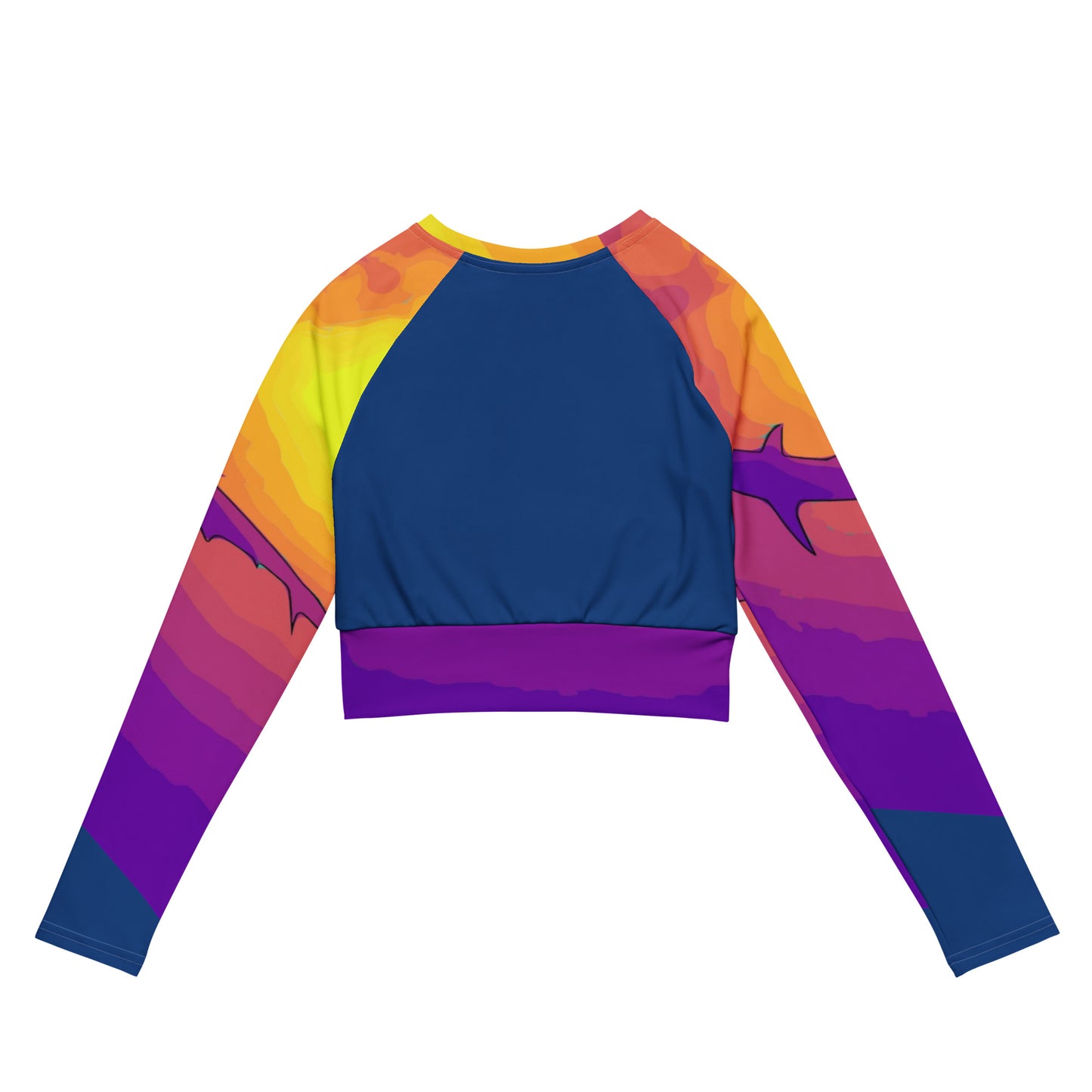 Bottom Time™ Eco-Friendly Recycled long-sleeve Crop Top, Rash guard, Shark