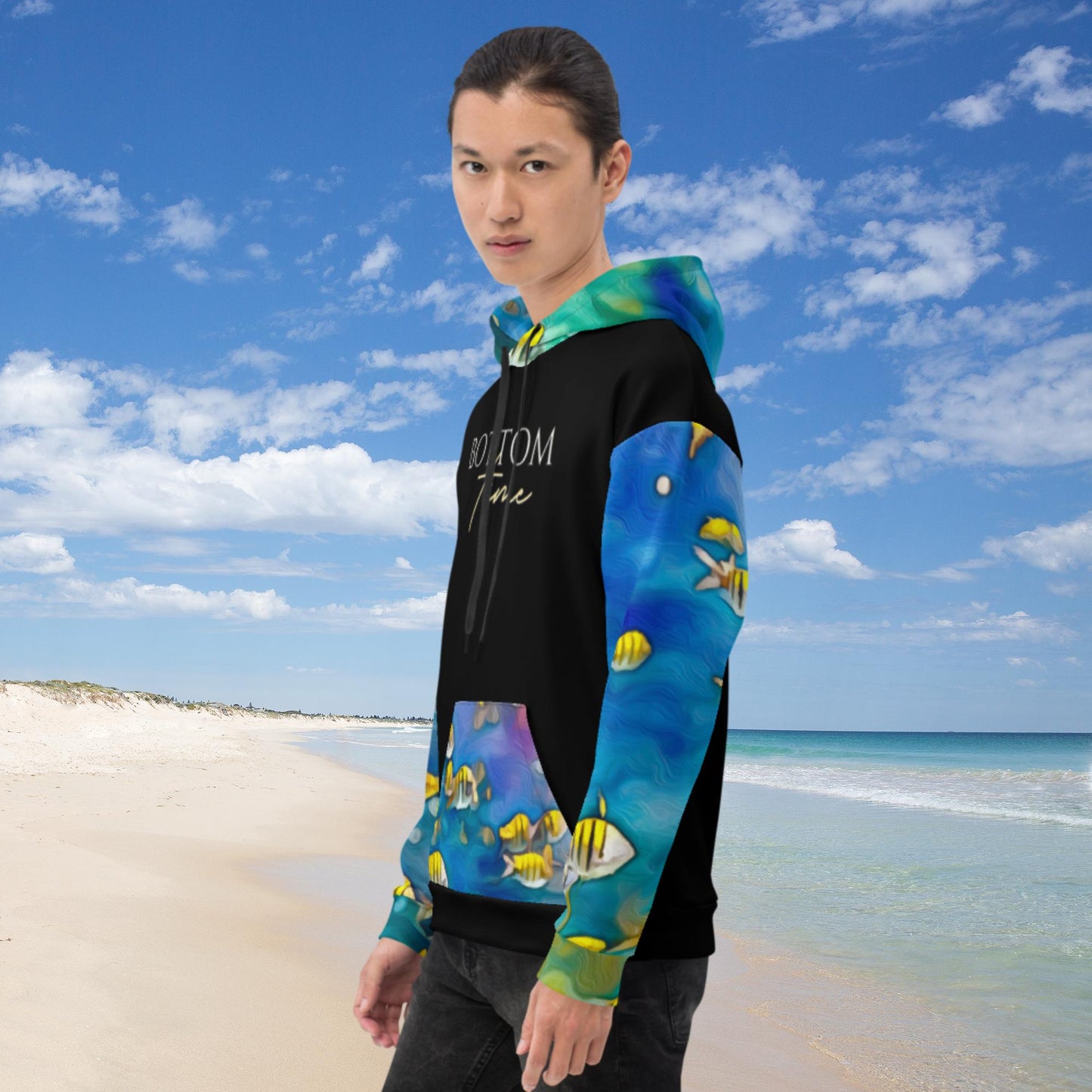 Bottom Time™ Eco-Friendly Unisex Hoodie, Scuba Diver, Fish