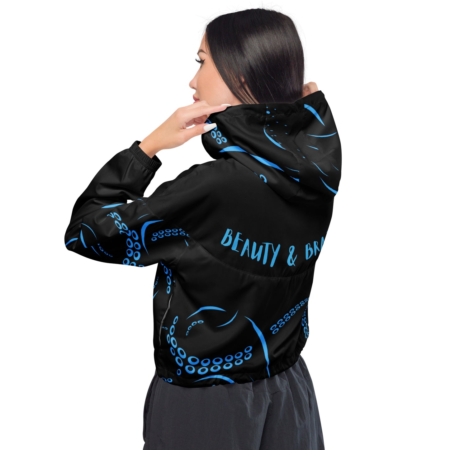 Bottom Time™ Women's windbreaker Jacket, Octopus, Beauty & Brains, Inspiration Jacket
