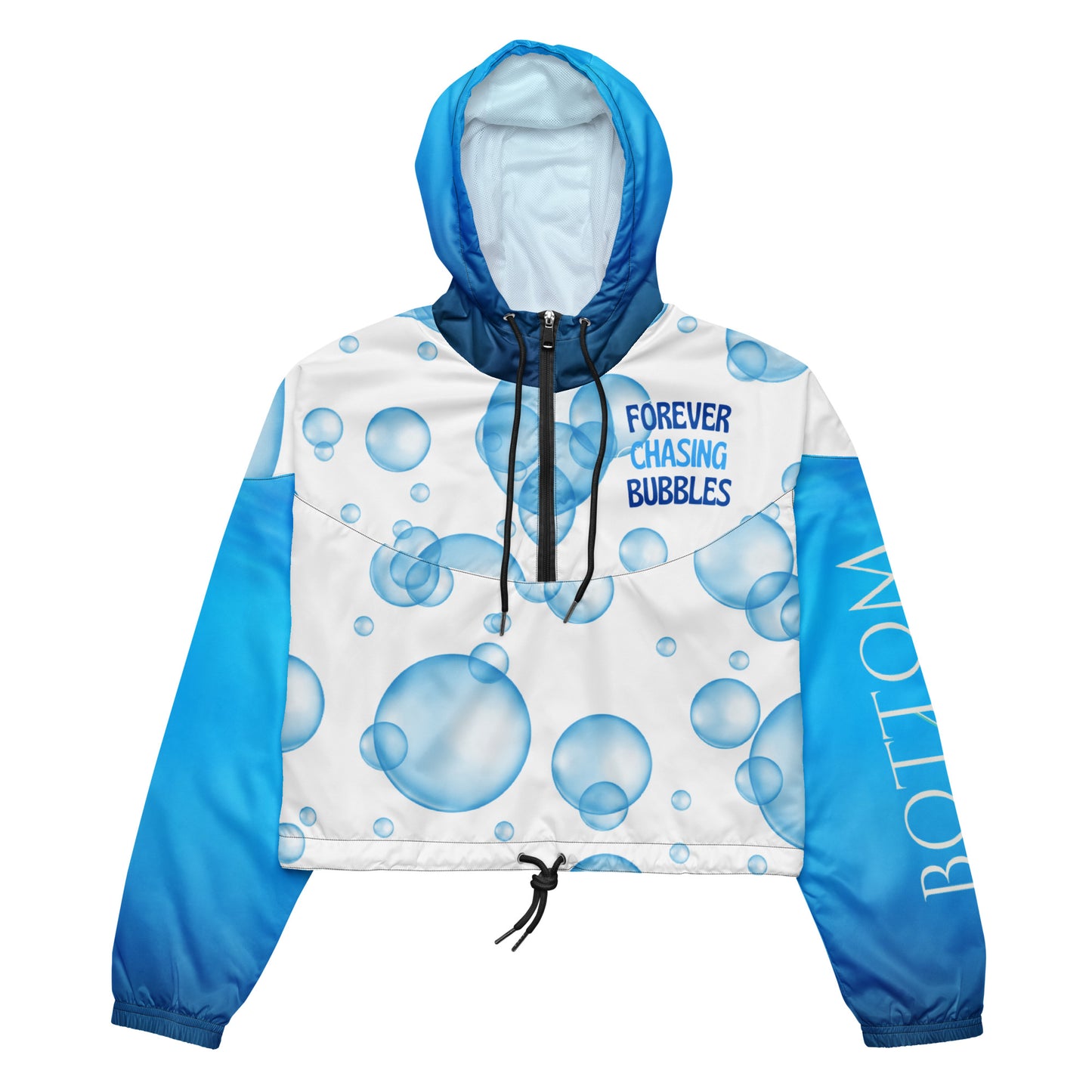 Scuba Inspired windbreaker, cropped hoodie, chasing bubbles