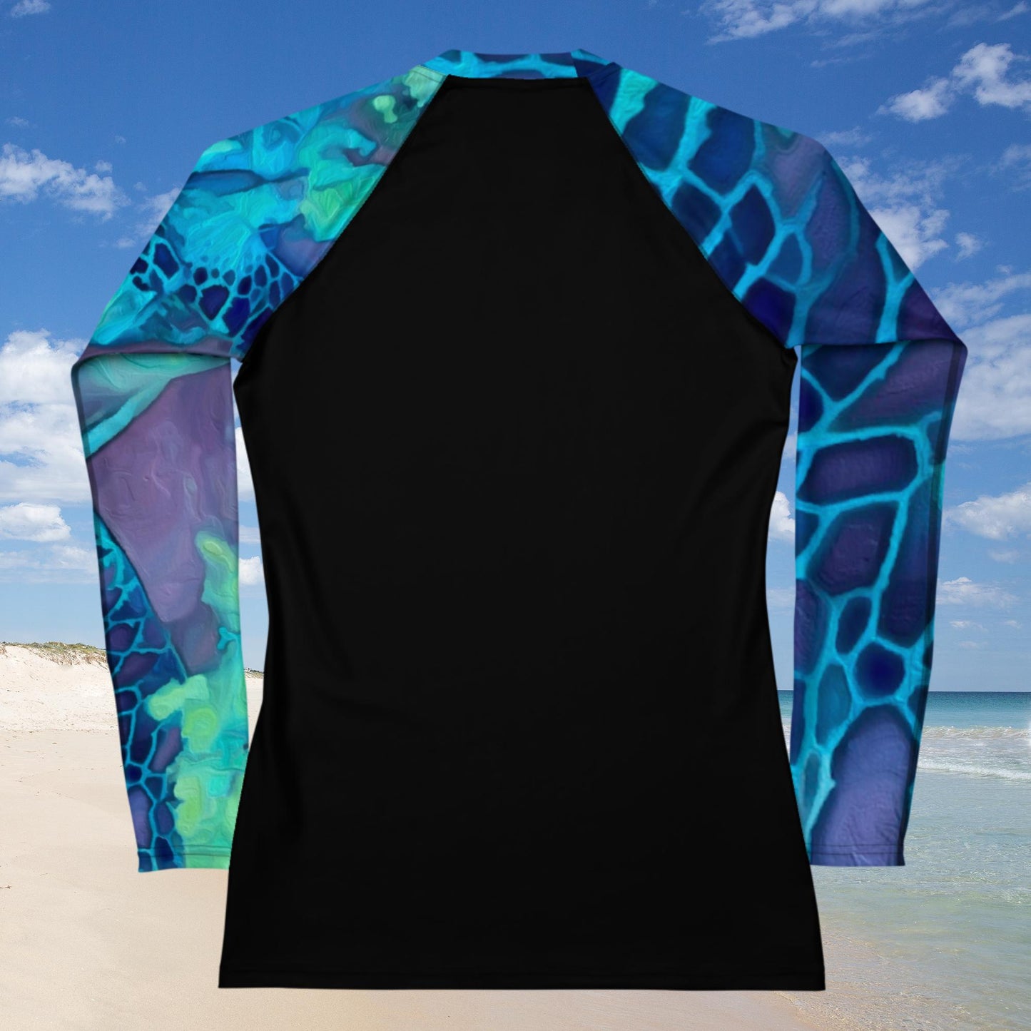 Bottom Time™ Eco-Friendly Women's Rash Guard, Sea Turtle