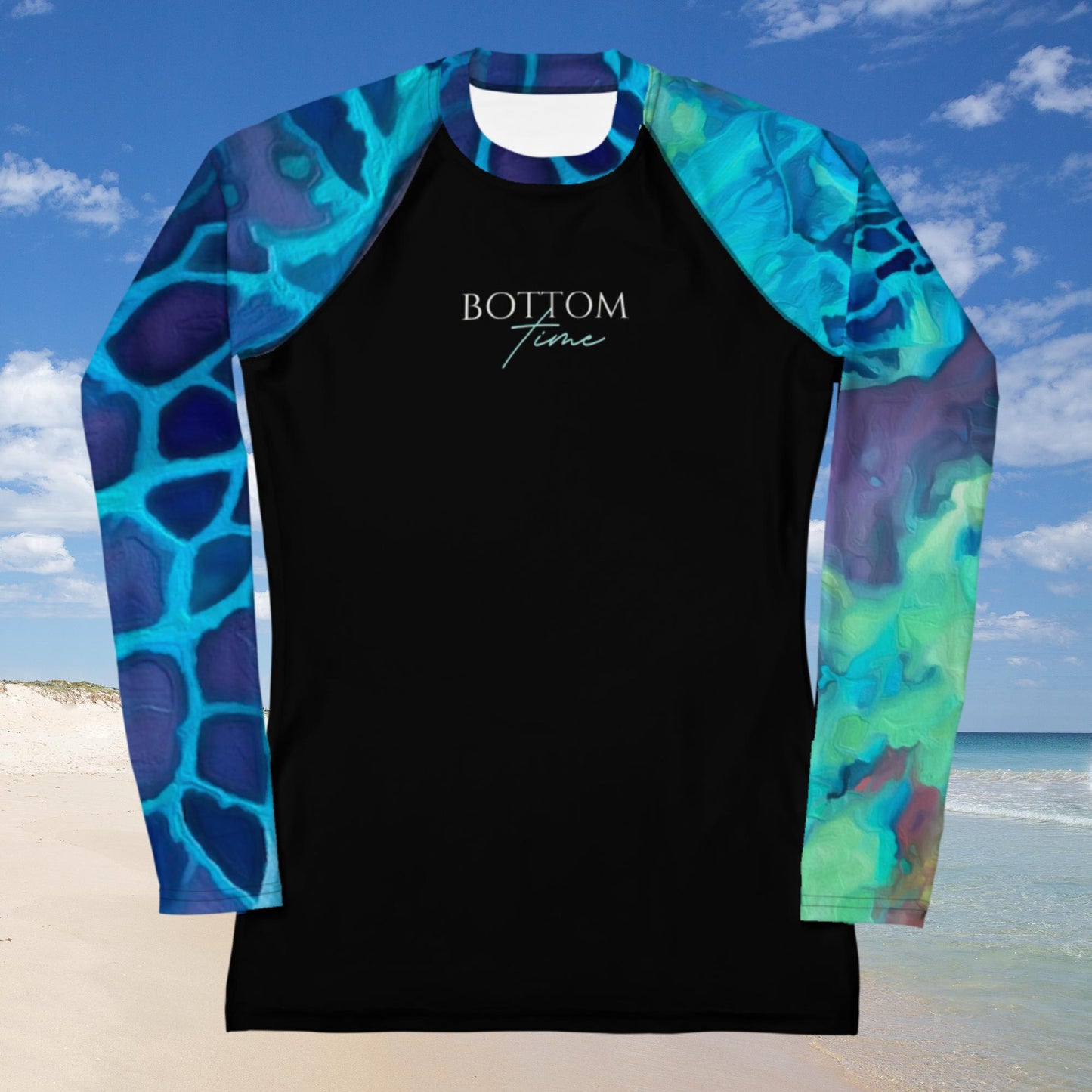 Bottom Time™ Eco-Friendly Women's Rash Guard, Sea Turtle