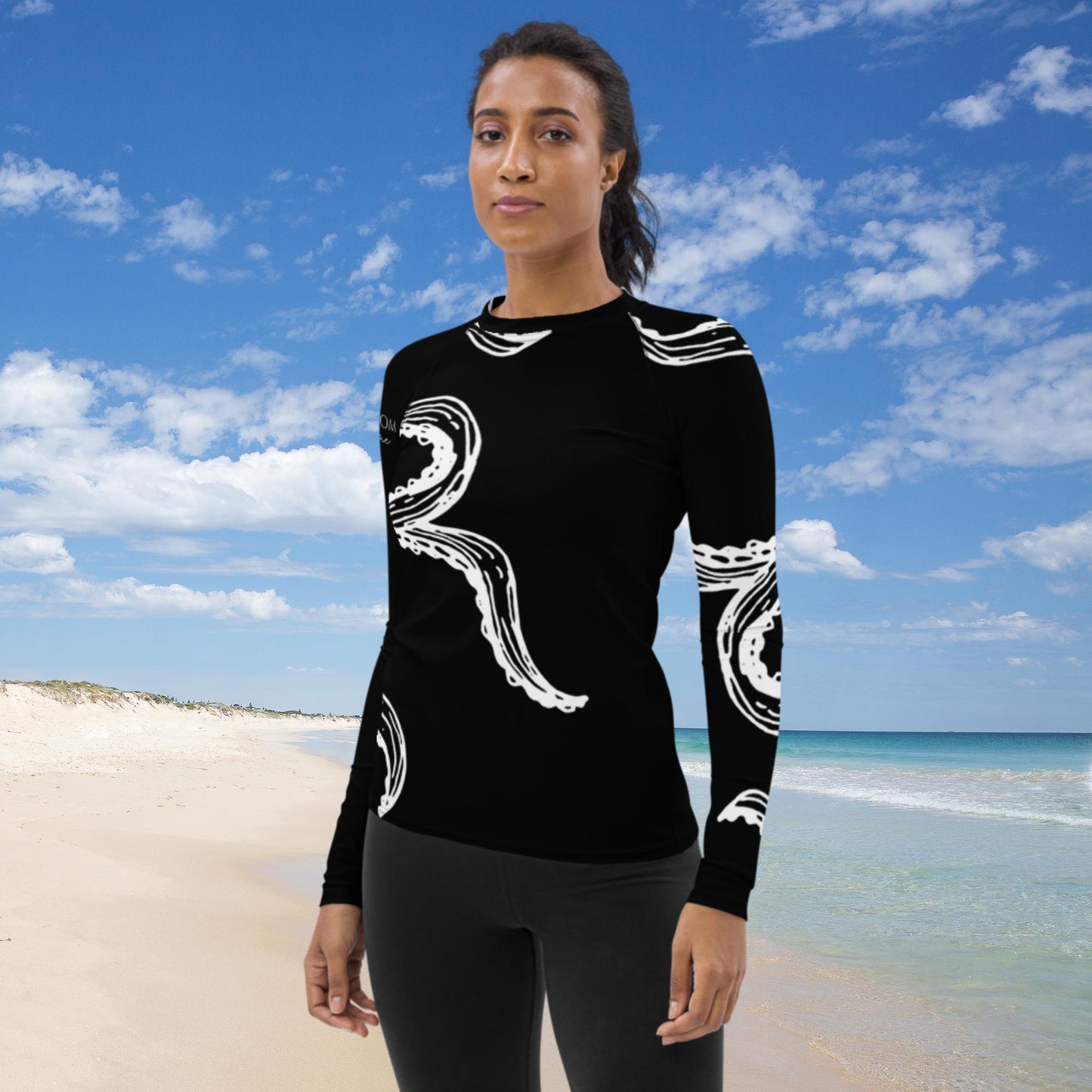 Bottom Time™ Eco-Friendly Women's Rash Guard Ocean, Octopus