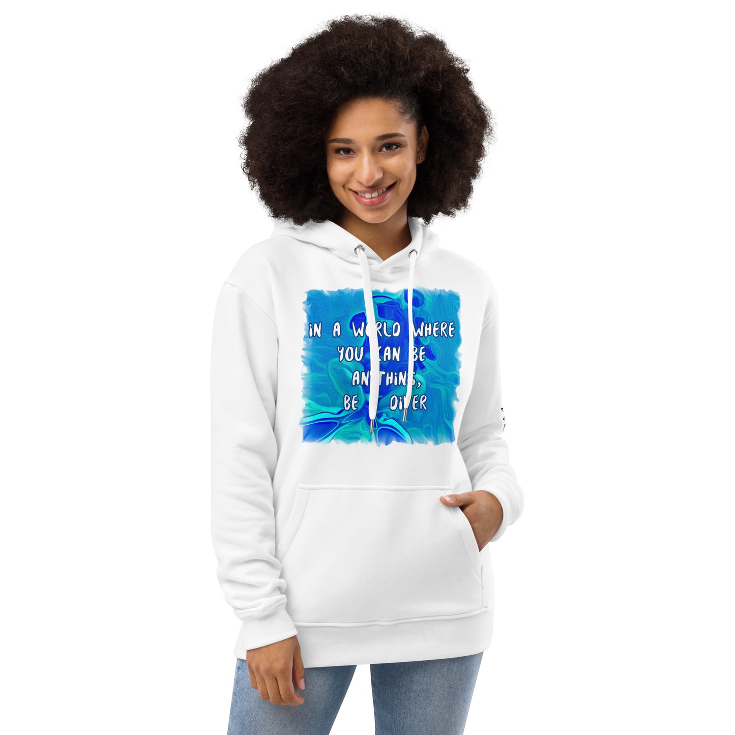 Bottom Time™ Eco-Friendly Unisex Fitted Hoodie, Scuba Diver Hoodie