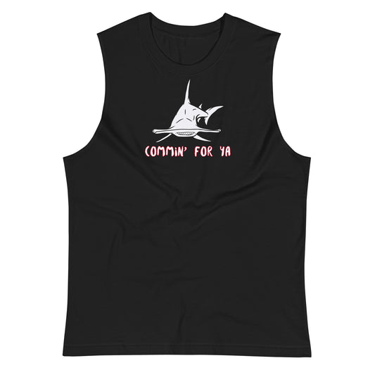 Bottom Time™ Eco-Friendly Unisex Organic Muscle Shirt, Hammerhead shark