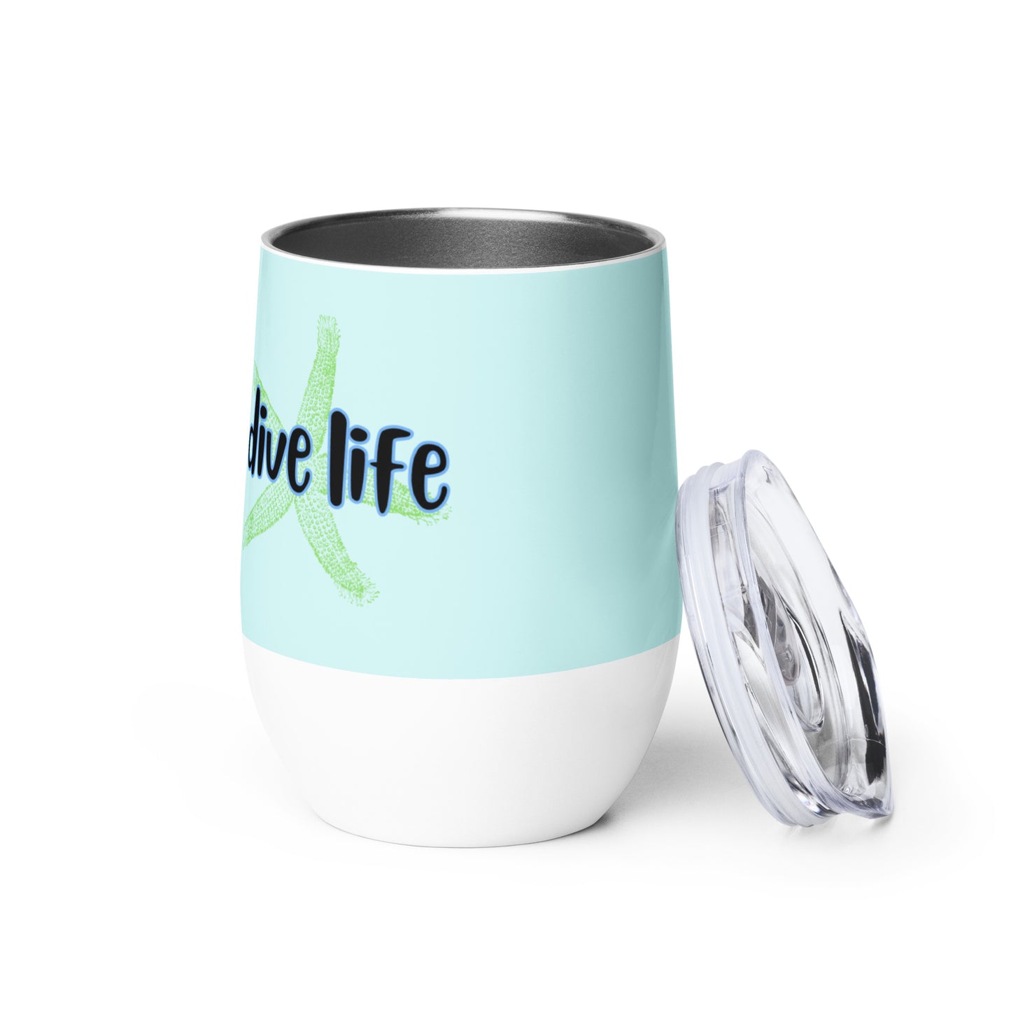 Bottom Time™ wine tumbler, scuba diver