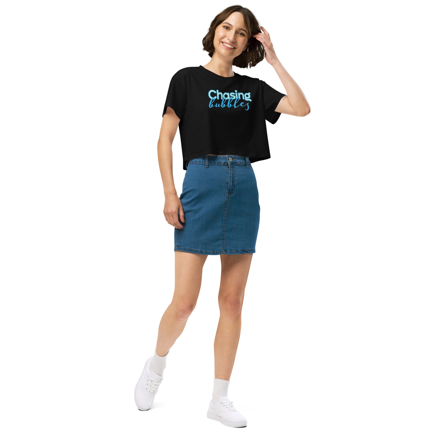 Bottom Time™ Eco-Friendly Women’s crop top, Chasing bubbles