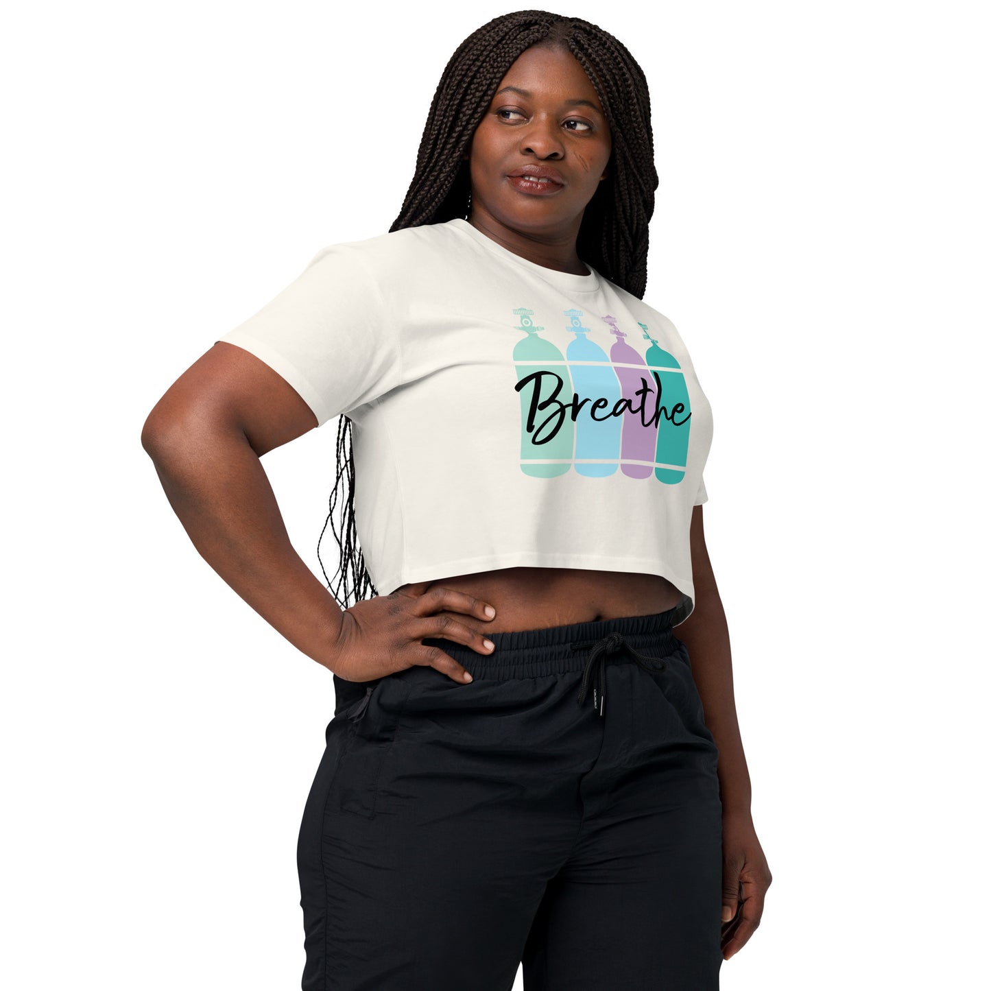 Bottom Time™ Eco-Friendly Women’s crop top, Women's Dive Day, Scuba Diver