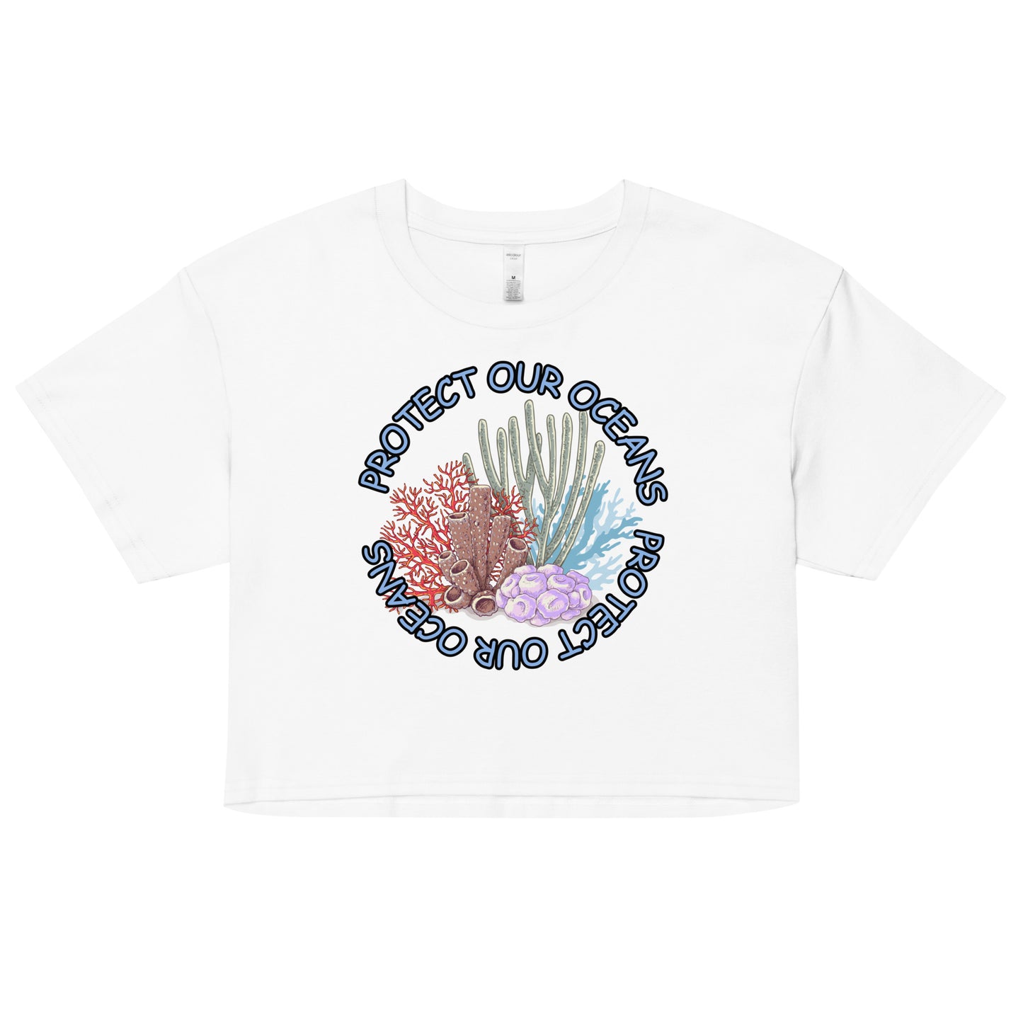 Bottom Time™ Eco-Friendly Women’s crop top, Scuba Diver, Save our Oceans