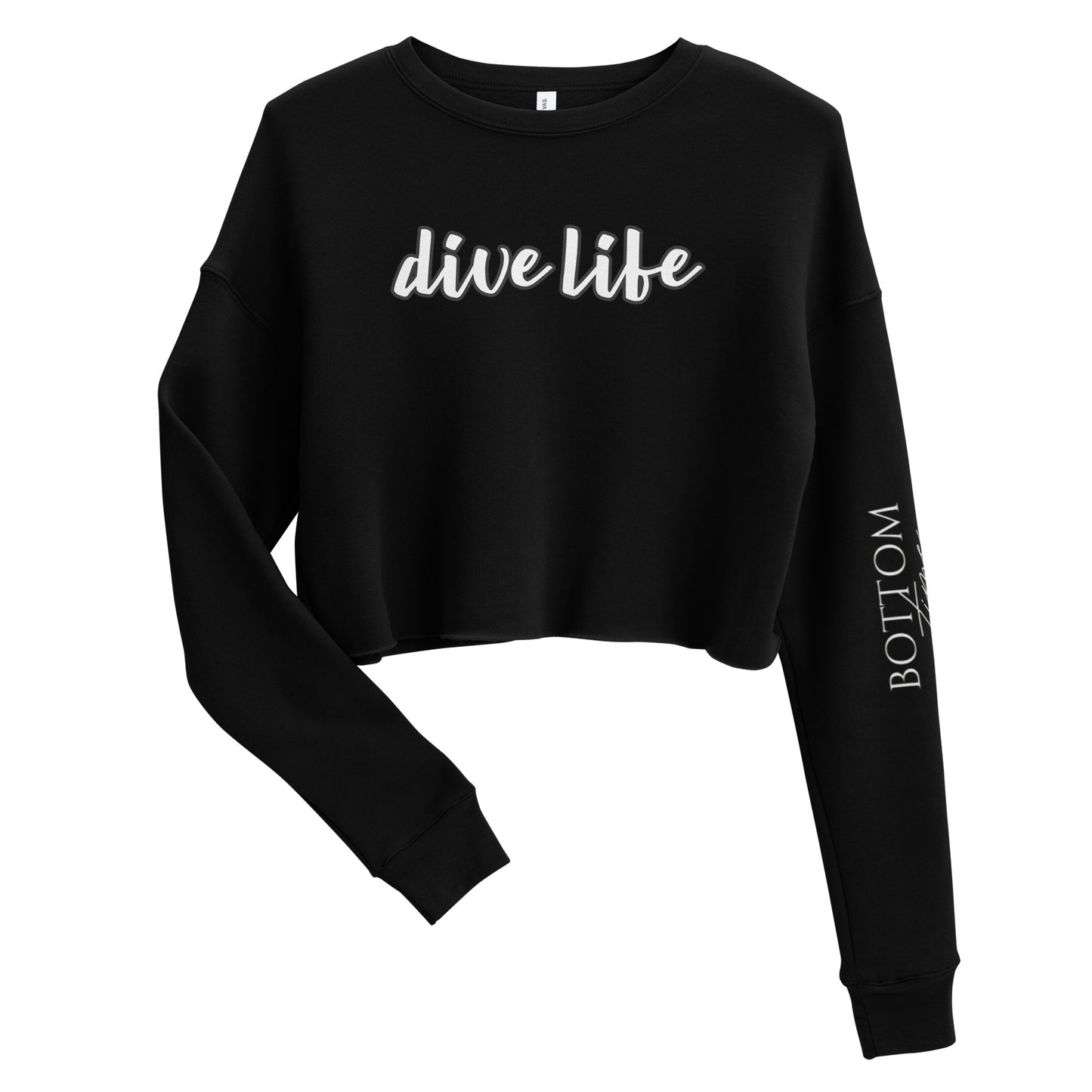 Bottom Time™ Eco-Friendly Cropped Sweatshirt, Women Scuba Diver, Dive life