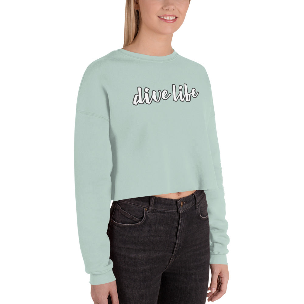 Bottom Time™ Eco-Friendly Cropped Sweatshirt, Women Scuba Diver, Dive life