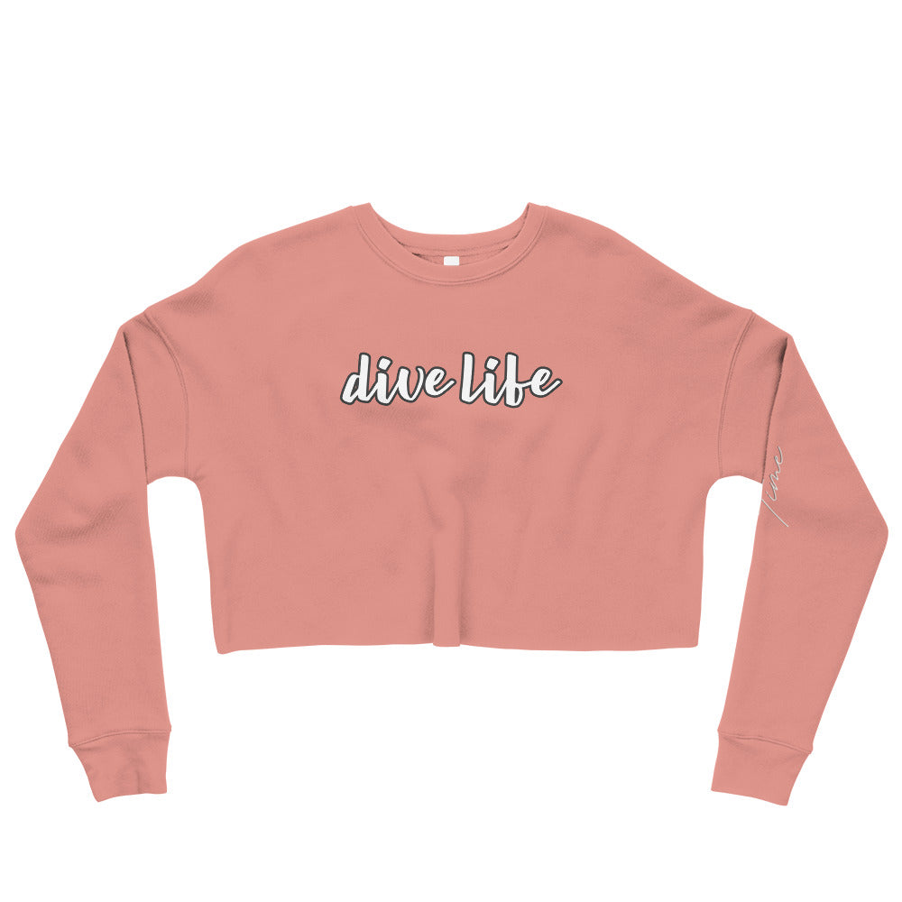 Bottom Time™ Eco-Friendly Cropped Sweatshirt, Women Scuba Diver, Dive life