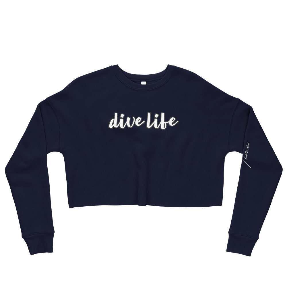 Bottom Time™ Eco-Friendly Cropped Sweatshirt, Women Scuba Diver, Dive life